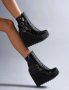 Боти на платформа - черен лак - B2001, снимка 2