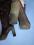 Кожени ботуши Ingiliz в кафяво висок ток, снимка 6