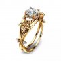 Страхотен дамски златен пръстен (медицинско злато) дизайн цвете с камък Сваровски налични вс размери
