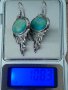 Сребърни обеци с естествени камъни, снимка 5