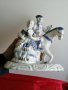 Стара Френска Порцеланова  Статуетка , Двойка с Кон, снимка 8