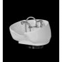 Керамична мивка за измивна фризьроска колона Neptun - бяла / черна