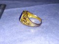 СТАР АЖУРЕН МЕДЕН ПОЗЛАТЕН ОРНАМЕНТИРАН РЕТРО СТИЛ ПРЪСТЕН 36619, снимка 5