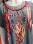 УНИКАЛНО КРАСИВА блуза с щампа "капан за сънища" и разноцветни камъчета по нея 3ХЛ размер , снимка 2