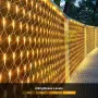 THKFUL Коледни мрежести светлини за открито,3 X 2 м,200LED, Студено бяло, снимка 5