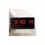 Голям стенен електронен часовник с термометър и дата, светещи цифри, снимка 2