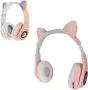 Слушалки безжични Bluetooth Cat Digital One SP00974  STN-28(Pink) Блутут розови с микрофон, светещи, снимка 1