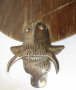  стар дървен поднос дъска метални глава крака опашка рога бик, снимка 2
