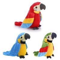Музикален пеещ и говорещ плюшен папагал играчка+Батерии, снимка 1 - Музикални играчки - 35052569