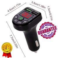 Авто трансмитер FM с LED дисплей MP3 Плейър модулатор с Bluetooth 5.0 FM Handsfree Micro SD Автомоби, снимка 7 - Аксесоари и консумативи - 37777890