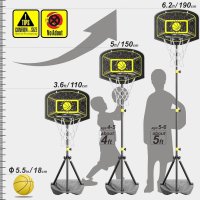 LACORAMO Баскетболен кош за деца регулируема по височина (43/59/74 инча) НОВО, снимка 3 - Други - 44134434