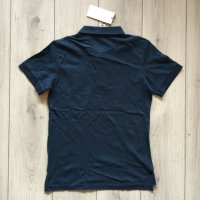НОВА тъмно синя памучна поло тениска с яка / якичка GUCCI / Гучи размер M, снимка 5 - Тениски - 43310509