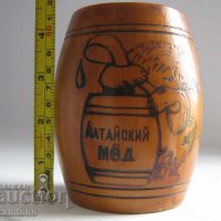 руска дървена кутия - буре с мечка, снимка 4 - Антикварни и старинни предмети - 28884001