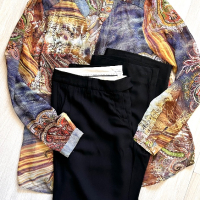 Marella елегантен черен панталон и цветна туника , снимка 9 - Панталони - 44884856