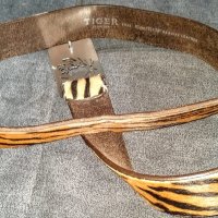 Дизайнерски колан "Tiger"® - естествена кожа с косъм , снимка 3 - Колани - 28132602
