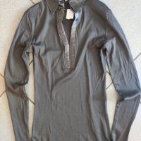 Блуза - риза с яка от сатен, снимка 4 - Блузи с дълъг ръкав и пуловери - 28406447