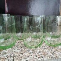 Чаши от зелено стъкло , снимка 7 - Антикварни и старинни предмети - 38184618