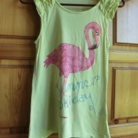 Жълто потниче фламинго, снимка 1 - Детски тениски и потници - 36859975