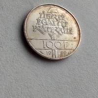 Юбилейна Сребърна Монета 100 франка 1989 Франция, снимка 4 - Нумизматика и бонистика - 39501661