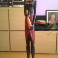 афро дама-дървена фигура-5кг-92см-внос швеицария, снимка 1 - Колекции - 26373046