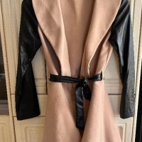 Палто с кожени ръкави, снимка 7 - Палта, манта - 43474839