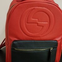 Gucci/Гучи-средно голяма червена раница ,естествена кожа, снимка 1 - Раници - 40057862