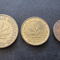 Монети . Германия. 1, 5 и 10 пфенига. 1950 година., снимка 7 - Нумизматика и бонистика - 38160577