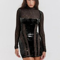 Черна рокля XL, снимка 1 - Рокли - 43887811
