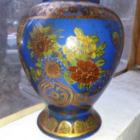 Голяма стара антикварна ваза Сатцума Satsuma ръчно рисувана, снимка 5 - Антикварни и старинни предмети - 35141782