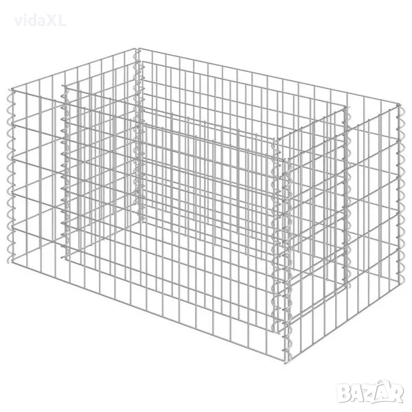 vidaXL Габион повдигната леха, поцинкована стомана, 90x50x50 cм(SKU:143569), снимка 1