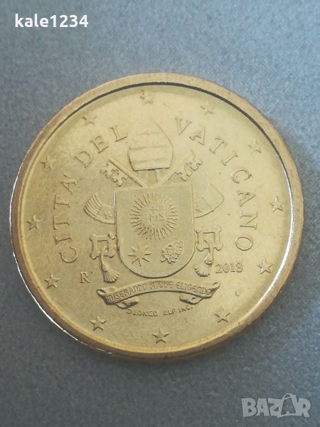 Колекционерска монета. 50 euro cent. Cittadel Vaticano. 2018г. Евро цент. Ватикана. , снимка 1