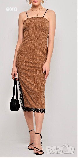 Секси рокля по тялото, Рокля брик, Ефектна рокля с дантела, снимка 1