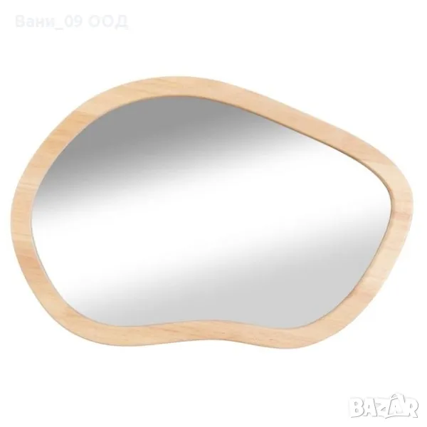Огледало с неправилна форма и рамка от дърво , снимка 1