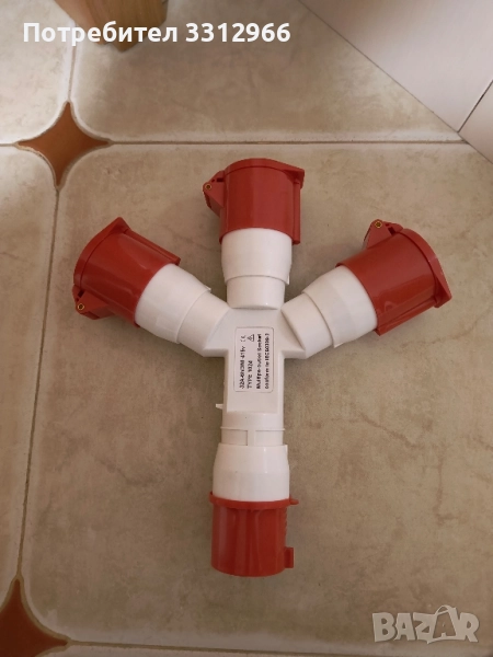 Трипътен водоустойчив промишлен авиационен щепсел и гнездо, снимка 1