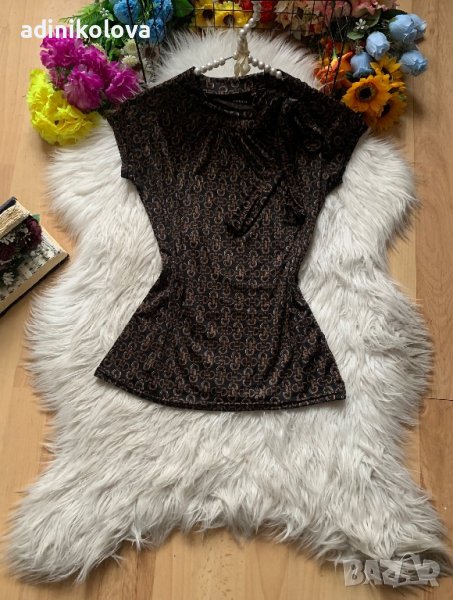 Блуза с панделка на вратът, снимка 1