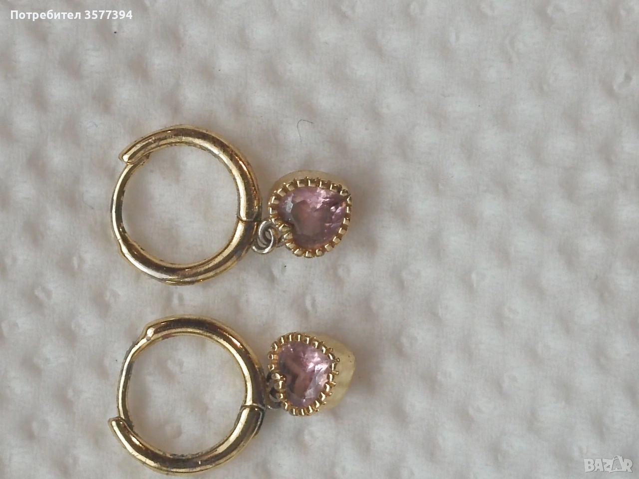 Позлатени сребърни обеци , снимка 1