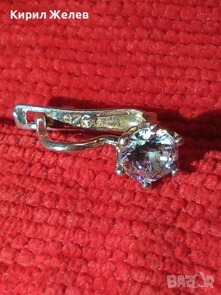 СРЕБЪРНА СКЪПОЦЕННА ОБЕЦА СРЕБРО 925 с ЮВЕЛИРНО ФАСЕТИРАН ЦИРКОН АНГЛИЯ 25713, снимка 1