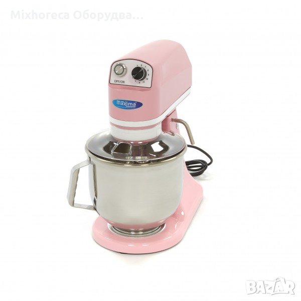Планетарен миксер 7 Литра, накланяща се глава, 11 скорости, пастелно розово, снимка 1