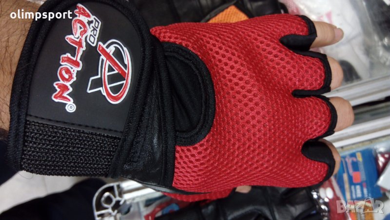 кожени ръкавици без пръсти Action Pro нови вътрешна част кожа лепки и каишки за пристягане на киткит, снимка 1