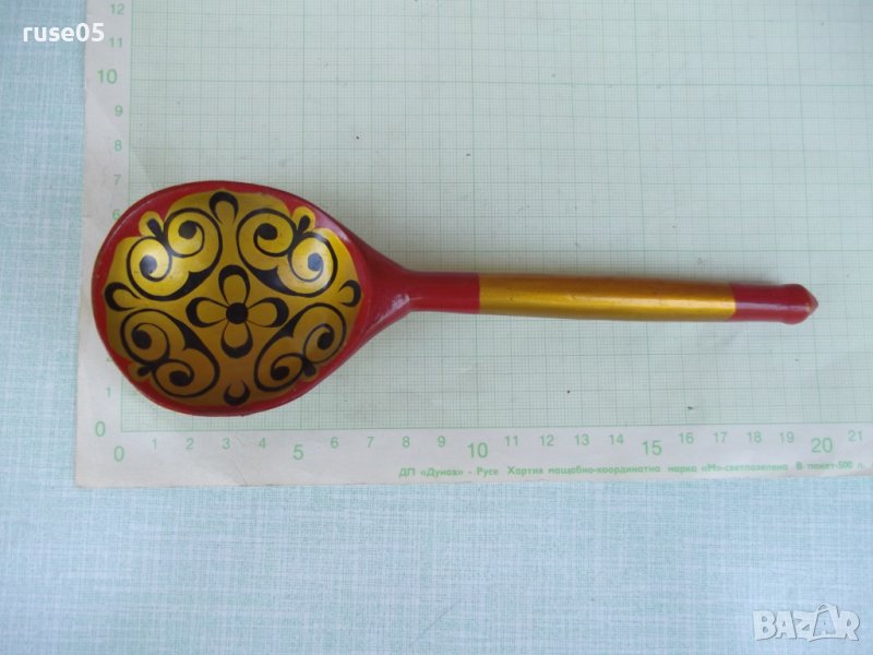 Лъжица дървена рисувана - 1, снимка 1