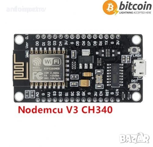 NodeMcu V3 CH340 WIFI ESP8266 ESP-12E Internet of Things, снимка 1
