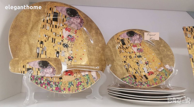 Сервиз за торта от 8 ЧАСТИ - ЦЕЛУВКАТА, снимка 1