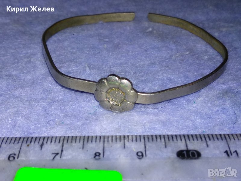 СТАРА ПОСРЕБРЕНА СТОМАНЕНА ФЛОРАЛНА РЕТРО ГРИВНА Тип ТОРКВА РЪЧНА ИЗРАБОТКА 37506, снимка 1