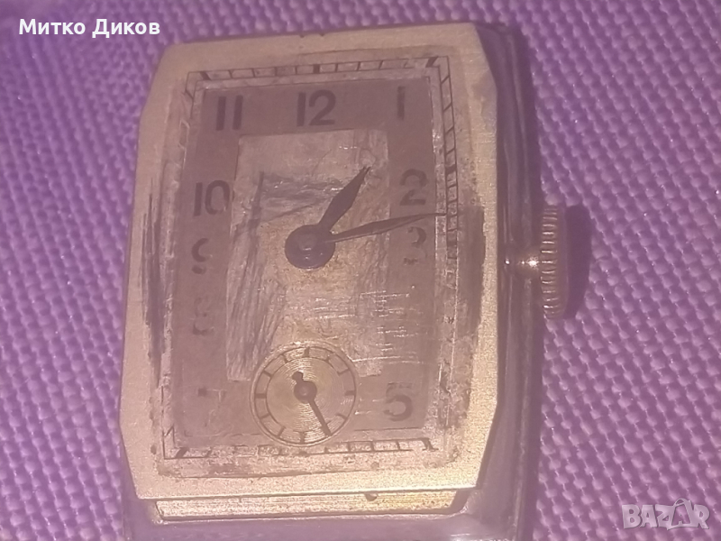 Анкер винтидж часовник за части черто 15 камъка надпис отвътре, снимка 1