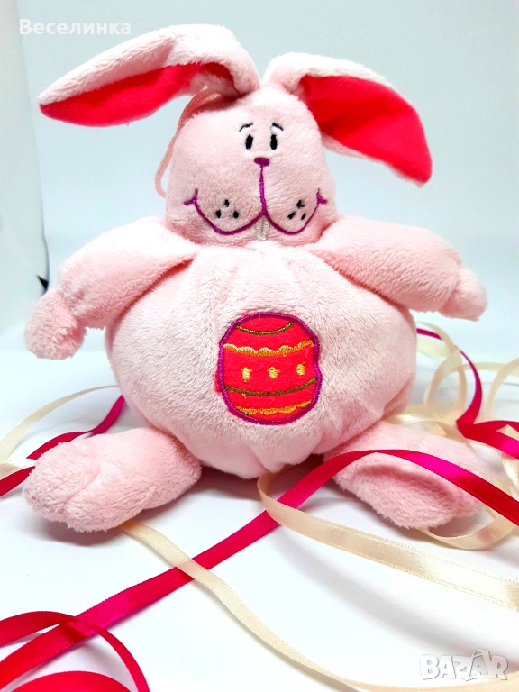 Розово плюшено зайче, снимка 1