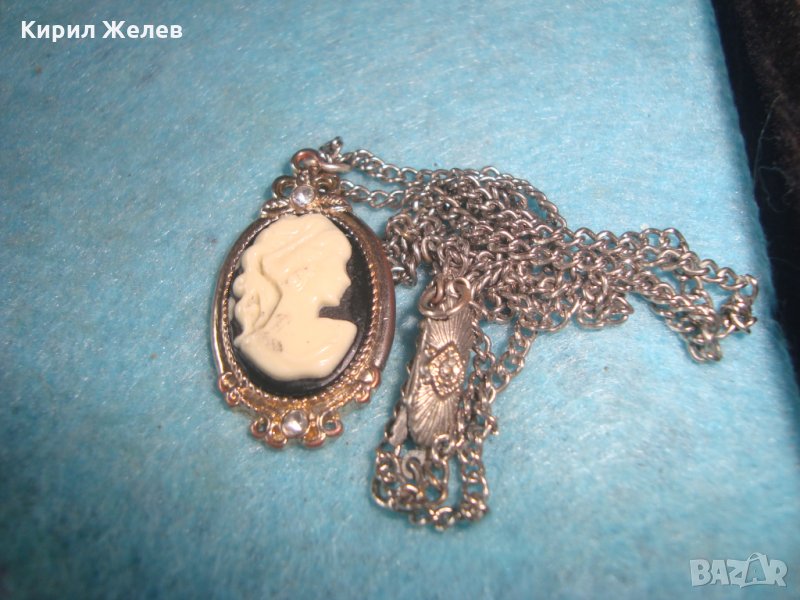 КАМЕЯ СТАР ВИКТОРИАНСКИ ПЕНДАНТ АНГЛИЯ ПОСРЕБРЕН МЕДЕН МАЙСТОРСКА ИЗРАБОТКА ВИНТИДЖ БИЖУ 26919, снимка 1
