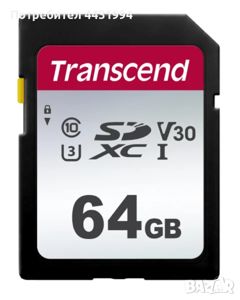 Памет, Transcend 64GB SD Card UHS-I U1, снимка 1