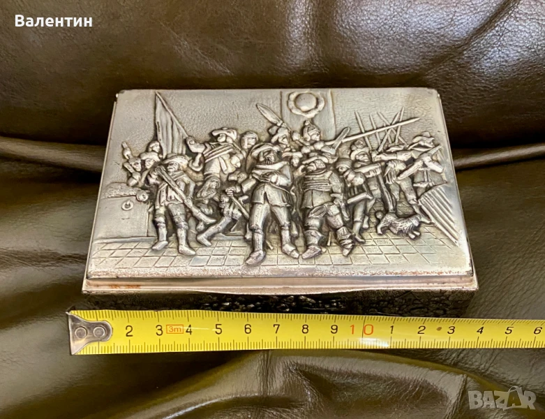 #2002# Кутия за цигари/пури. Винтидж. Посребрена. Холандия., снимка 1