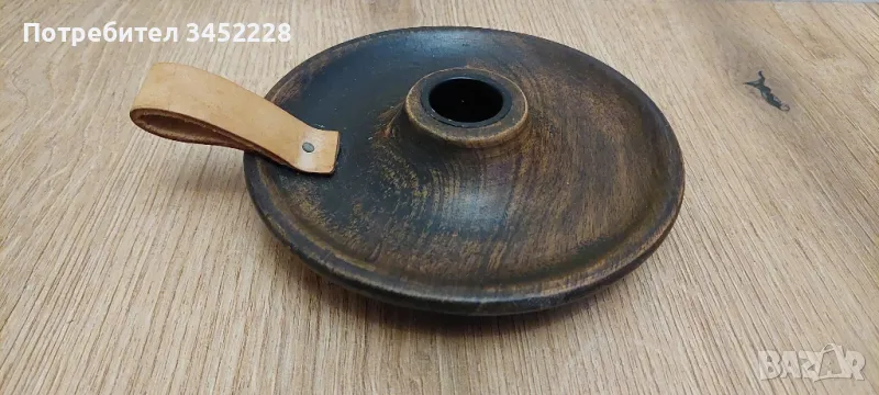 свещник дърворезба за ценители отличен , снимка 1