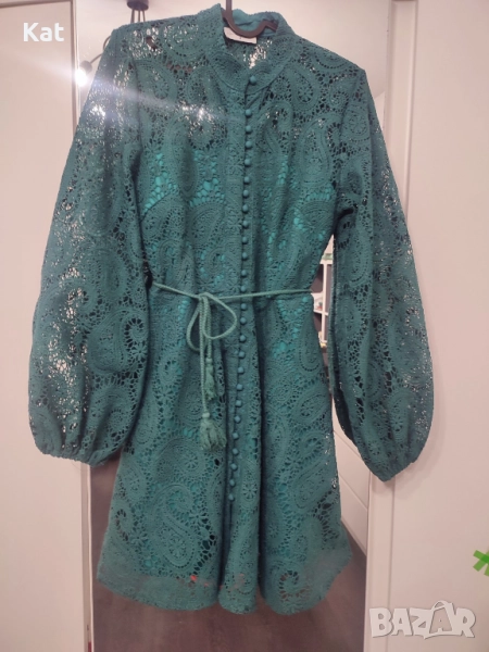 Къса дамска дантелена рокля, снимка 1